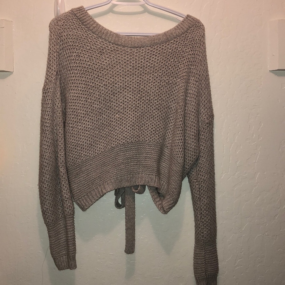 Lace up sweater